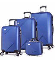 My Valice Diamond Abs Kabin Orta Büyük ve Makyaj Boy 4'lü Travel Valiz Seti (Mavi)