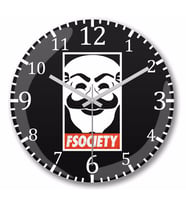Fsociety Duvar Saati Bombeli Gercek Cam