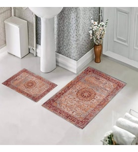 Banyo Halısı Ikili Klozet Takımı Kaymaz Tabanlı (60 xm x 100 cm + 40 cm x 60 cm) 