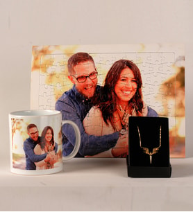 Kişiye Özel Fotoğraflı Karepuzzle Kupa Ve Melek Kanat Kolye