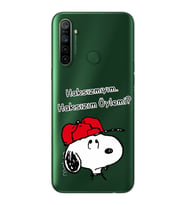 Snoopy Tasarımlı Süper Şeffaf Silikon Telefon Kılıfı Oppo Realmi 5i