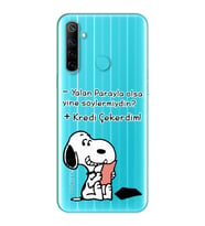 Snoopy Tasarımlı Süper Şeffaf Silikon Telefon Kılıfı Oppo Realmi 6i