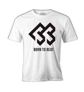 Born to Beat - Logo Beyaz Erkek Tshirt
