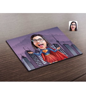 BK Gift Kişiye Özel Süper Anne Karikatürlü Ahşap Puzzle-1
