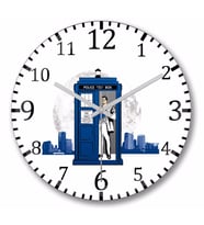 Süpermen Tardis Duvar Saati Bombeli Gercek Cam