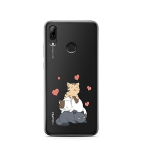 Kedi Kardeşler Tasarımlı Süper Şeffaf Silikon Telefon Kılıfı Huawei P Smart (201