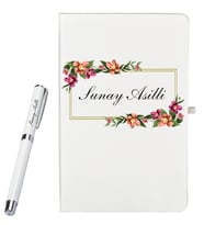 Kişiye Özel Hazırlanmış Hediye Beyaz Defter ve Beyaz Kalem Hediye Seti