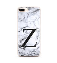 Iphone 8 Plus Beyaz Mermer Harf Tasarımlı Telefon Kılıfı Z-Harfi 