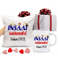İnşaat Mühendisi Bardağı ve Yastığı Hediye Seti (Model 1)