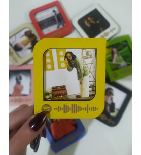 Spotify Tasarımlı Kişiye Özel Polaroid Çerçeve (Sarı)