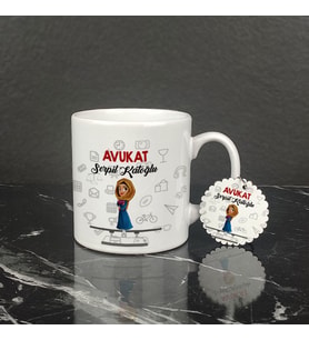 Avukat Kupa Bardak ve Anahtarlık Set 001