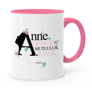 BK Gift Kişiye Özel Anne Demek Mutluluk Demek Pembe Kupa Bardak