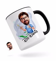 BK Gift Kişiye Özel Erkek Diş Hekimi Karikatürlü Siyah Kupa Bardak-4