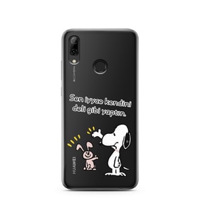 Snoopy Tasarımlı Süper Şeffaf Silikon Telefon Kılıfı Huawei PSmart 2019
