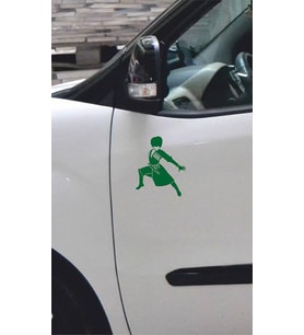 Kafkas Dansçı Araba Sticker Etiket (Yeşil) 15 Cm 2 Adet