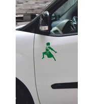 Kafkas Dansçı Araba Sticker Etiket (Yeşil) 15 Cm 2 Adet