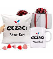 Eczacı Bardağı ve Yastığı Hediye Seti (Model 1)
