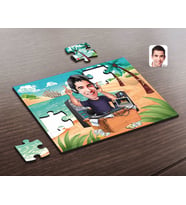 BK Gift Kişiye Özel Erkek Radyocu Karikatürlü Ahşap Puzzle-1
