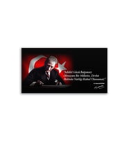 Atatürk Resimli Deri Üzerine Kanvas Tablo 80x130