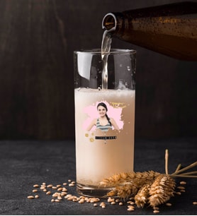 BK Gift Kişiye Özel İsimli Fotoğraflı Renkli Baskılı Hiball Bira Bardağı-3 (Beyaz)