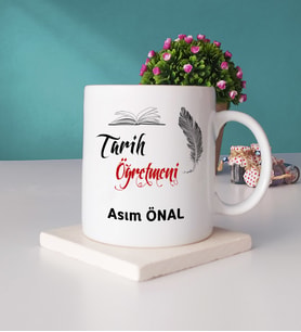 Tarih Öğretmeni Kupa Bardak ve Taş Bardak Altlığı Seti