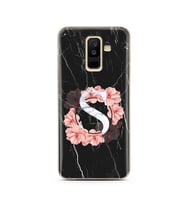 Mermer Çiçekli Harf Tasarım Süper Şeffaf Silikon Telefon Kılıfı Samsung A6 Plus 