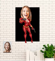 Kişiye Özel Şeytan Kadın Temalı Karikatür Ahşap Tablo