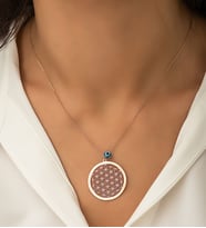 Papatya Silver Yaşam Çiçeği Nazar Gözlü Rose Altın Kaplama 925 Ayar Gümüş Kolye