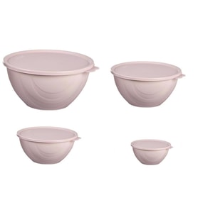 Moonstar Elegance Kapaklı Yoğurt Mayalama Kabı 4 Parça Saklama Kabı 4+2,5+1+0,5Litre (Krem)