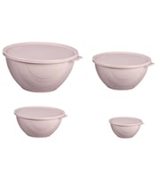 Moonstar Elegance Kapaklı Yoğurt Mayalama Kabı 4 Parça Saklama Kabı 4+2,5+1+0,5Litre (Krem)