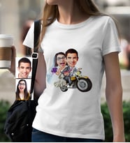 BK Gift Kişiye Özel Evleniyoruz Karikatür Beyaz Bayan Tişört  8