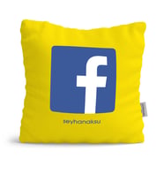 BK Gift Kişiye Özel Facebook Sarı Yastık