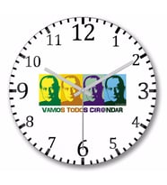 Vamos Todos Cir@ndar Popart  Duvar Saati Bombeli Gercek Cam