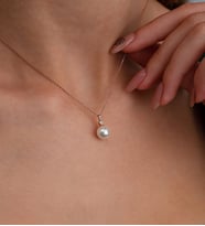 Else Silver 925 Ayar Gümüş Beyaz Küre İnci Kolye