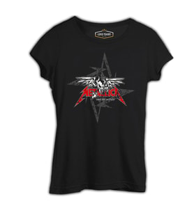 Metallica - Seek and Destroy Logo Siyah Kadın Tshirt