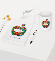 BK Gift Kişiye Özel Dünyanın En İyi Öğretmeni Temalı Beyaz Defter Kalem Kupa Seti - 12