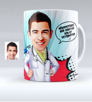 BK Gift Kişiye Özel Bay Doktor Karikatürlü Beyaz Kupa Bardak  1