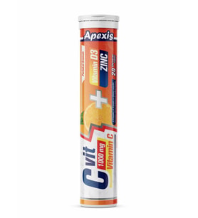APEXİS C VİTAMİNİ 1000MG + D3 VİTAMİNİ + ZİNK (ÇİNKO)  20 EFERVESAN TABLET