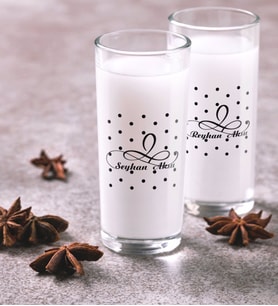 BK Gift Kişiye Özel Renkli Baskılı İsimli İkili Rakı Bardağı Seti-4 (Beyaz)