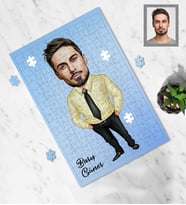 Kişiye Özel İş Adamı Karikatürlü A4 99 Parça Puzzle Bay-23