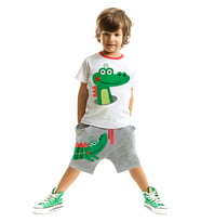 Timsah Baggy Erkek Çocuk T-shirt Şort Takım (Çok Renkli)