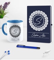 BK Gift Kişiye Özel İsimli Lacivert Defter Kalem Kupa Seti - 2 (Model 1)