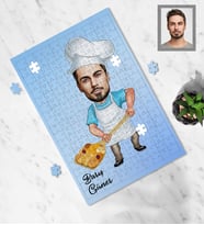 Kişiye Özel Frınıcı Karikatürlü A3 130 Parça Puzzle Bay-1