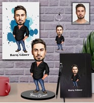 Kişiye Özel Erkek Karikatürlü 5 li Hediye Seti Model-2