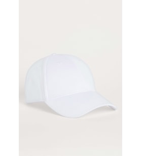 %100 Pamuk Erkek Şapka Metal Kilitli Gabardin Kep - Beyaz