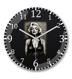 Marilyn Monroe1 Duvar Saati Bombeli Gercek Cam