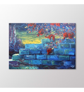 Arty Tablo Duvar Dibi Narlı Tablo (Karışık)