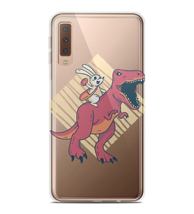 Kılıfland Samsung Galaxy A7 2018 Kılıf Silikon Resimli Kapak Easter Dinosaur Stok 413