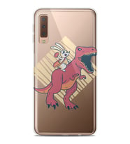 Kılıfland Samsung Galaxy A7 2018 Kılıf Silikon Resimli Kapak Easter Dinosaur Stok 413