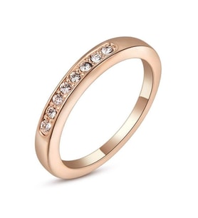 Italina Rigant Zarif Nişan Yüzük ROSEGOLD Kaplama BEYAZ Taş Bakır-7 (47mm)